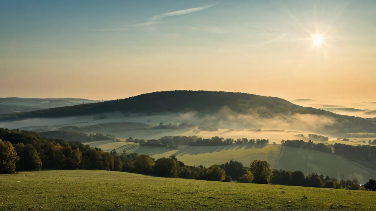 Der Nebel lichtet sich über der Landschaft bei Kaiserslautern-Hohenecken — Sinnbild für Klarheit mit KI